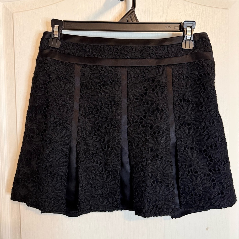 Karen Millen Black Floral Lace Mini Skirt